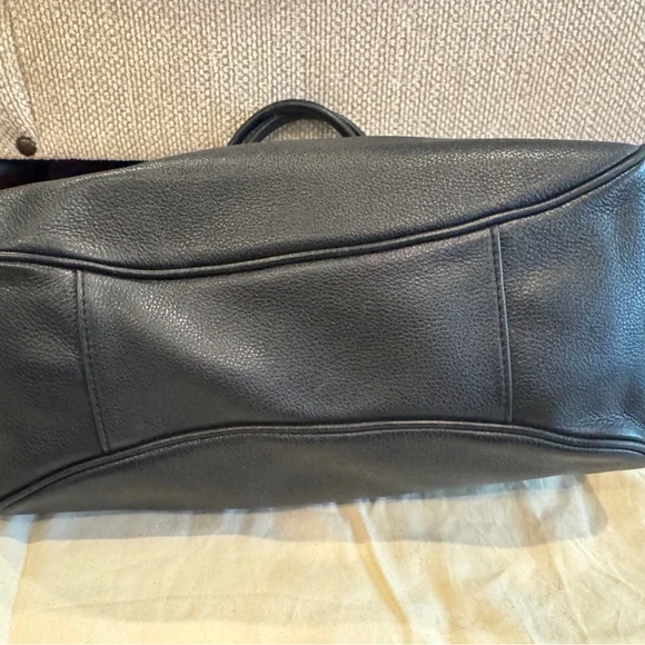 Tory Burch Black Leather Tote Bag with Tassels - Picture 3 of 4